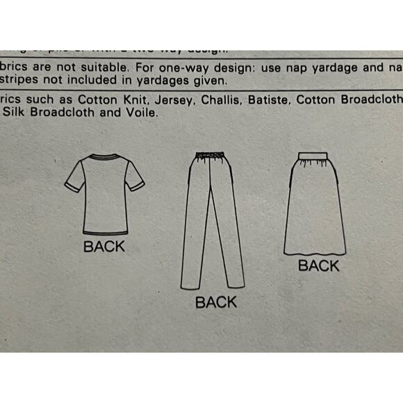 Butterick pattern 6578 v neck top skirt pants size 14 - Picture 5 of 5